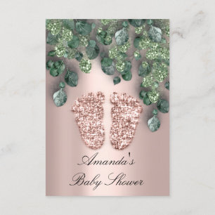 Baby Shower Glitter Feet Ro Eucalyptus Grönt VIP Inbjudningar