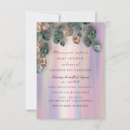 Baby Shower Glitter Feet Ro Glitter Lila Ro Inbjudningar