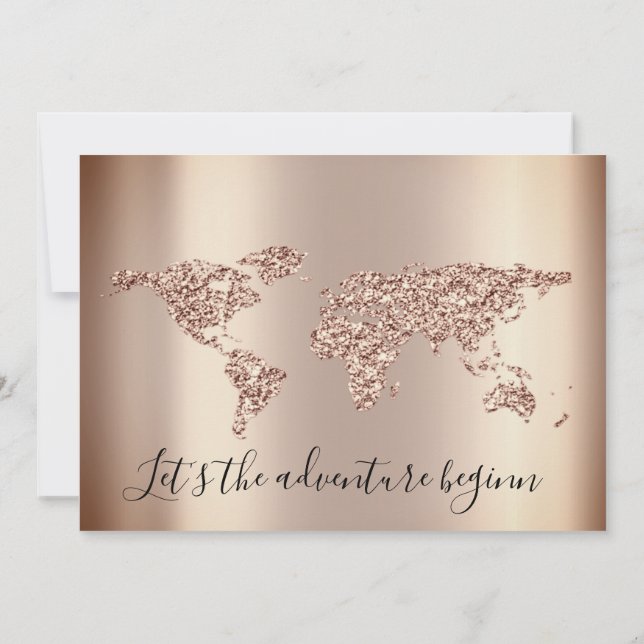 Baby Shower Glitter Ro Feet World Boy Girl Inbjudningar (Baksida)