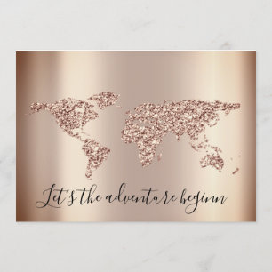 Baby Shower Glitter Ro Feet World Boy Girl Inbjudningar