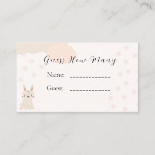 Baby Shower Godisgissningsspelkort Visitkort