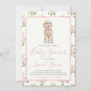 Baby Shower Golden Doodle Hund Inbjudningar