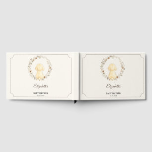 Baby Shower Golden Retriever Wildflower Neutral Gästböcker