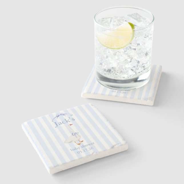 Baby shower goose blue stenunderlägg (Sidan)