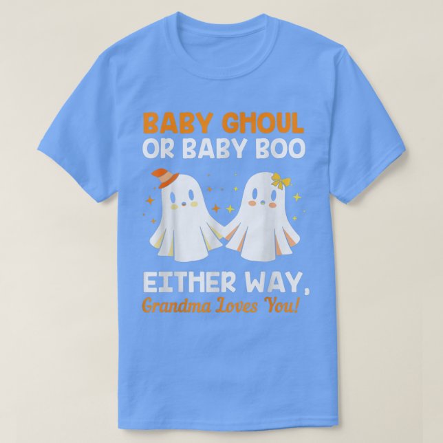 Baby Shower Grandma Halloween Gender Reveal Booy O T Shirt (Design framsida)