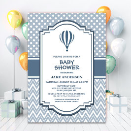 Baby Shower Grått Luftballong Inbjudningar