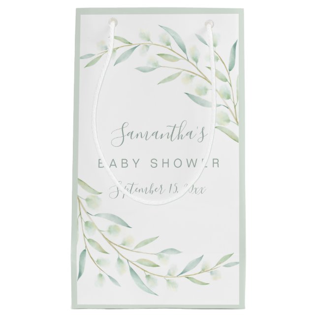 Baby Shower Greenery Trendig Watercolor Foliage (Framsidan)