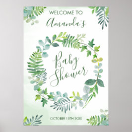 Baby Shower Greenery Wandey Poster