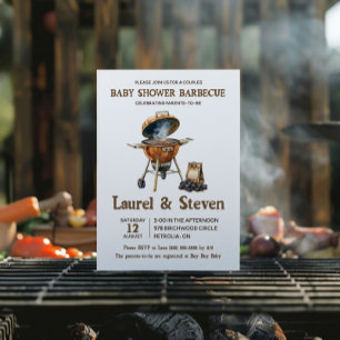 Baby Shower Grillfest, BabyQ Par Shower Inbjudningar