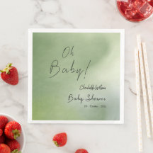 Baby Shower Grön Akvarell Bakgrund