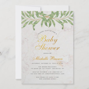 Baby Shower Grönska Elegant Skript Könsneutralt Inbjudningar
