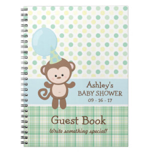 Baby Shower Guest Bok - apa Anteckningsbok