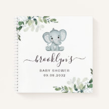 Baby Shower Guest Bok | Elephant Eucalyptus