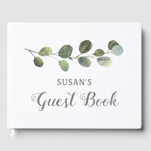 Baby Shower Guest Bok, Greenery Eucalyptus Gästböcker