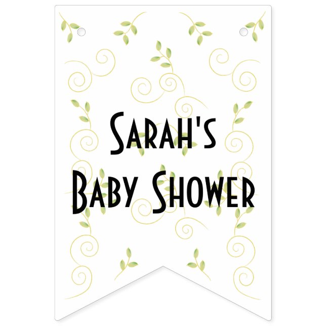 Baby Shower "Guld Birds", Svetsvansskanner Vimplar (Första flaggan)