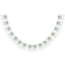 Baby Shower Guld/Blue Elephant, Swallowtail Banner