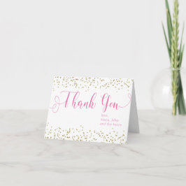 Baby Shower Guld Confetti Flicka Tack Kort