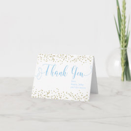 Baby Shower Guld Confetti Twillingars Blue Boy Tac Tack Kort