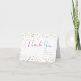Baby Shower Guld Rosa Blue Boy Tack Kort