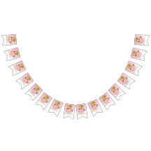 Baby Shower Guld/Rosa Elephant, Swallowtail Banner