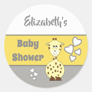 Baby Shower gullig giraffe Party Favor Runt Klistermärke