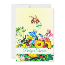 Baby Shower Gult Blommigt honey Bee Cute