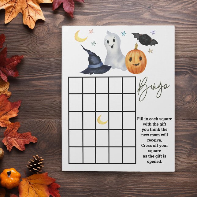 Baby Shower Halloween Bingo Game Boo Anteckningsblock (Skapare uppladdad)