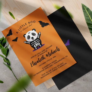 BABY SHOWER Halloween Cute Mummy Panda Bear Anteckningskort