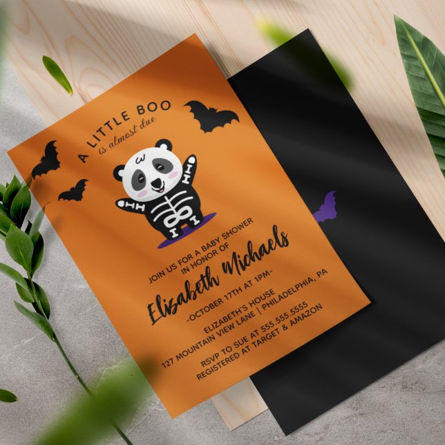 BABY SHOWER | Halloween Cute Mummy Panda Bear Anteckningskort (Skapare uppladdad)