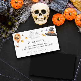 Baby Shower Halloween Diaper Raffle Tilläggskort