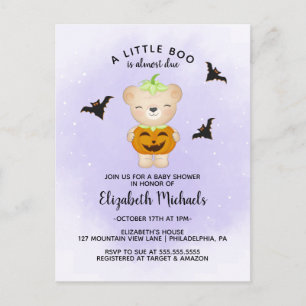 BABY SHOWER HALLOWEEN   En liten spökis är på väg Vykort