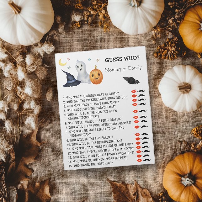 Baby Shower Halloween Ghost Gissa vem Anteckningsblock (Skapare uppladdad)