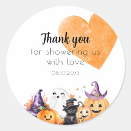 Baby Shower Halloween Tack Runt Klistermärke