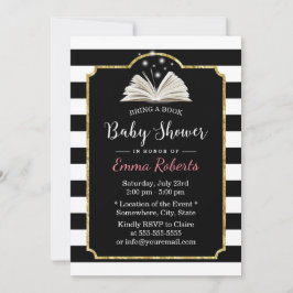 Baby Shower Hämta en Bok-begäran Modern Rand Inbjudningar