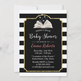 Baby Shower Hämta en Bok-begäran Modern Rand Inbjudningar