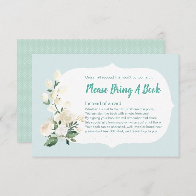 Baby Shower Hämta en bok Blue och Ro Inbjudningar (Fram/baksida)