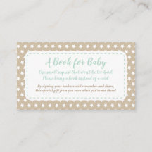 Baby Shower Hämta ett Bok-kort | Mint och Tan