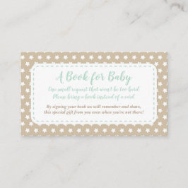Baby Shower Hämta ett Bok-kort | Mint och Tan Tilläggskort