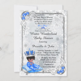 Baby Shower hedrar BOY,Prince Boy,Silver & Blue. Inbjudningar