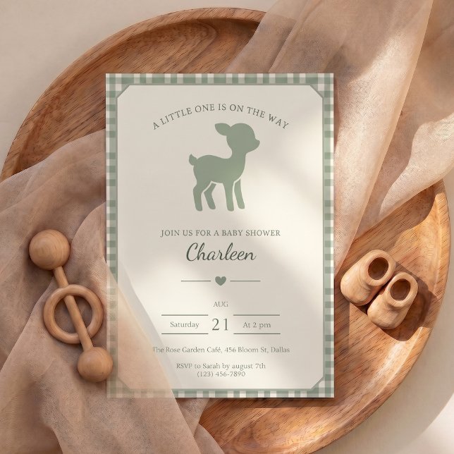 Baby Shower Hjort Inbjudan (Baby Shower Deer Invitation)