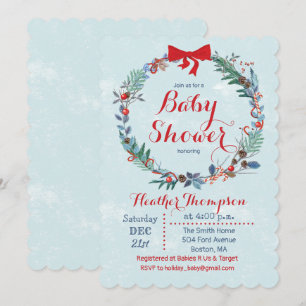Baby Shower Högtid Julkrans Inbjudan
