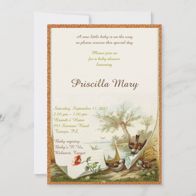 Baby Shower honoring. Inbjudningar (Framsida)