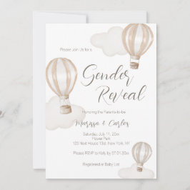Baby Shower Hot Air Balloons Gender Neutral Inbjudningar