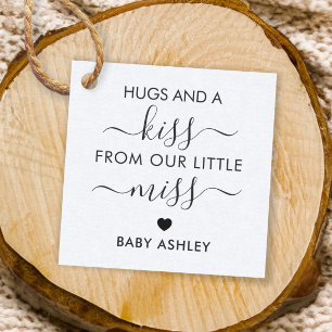 Baby Shower Hugs och Kiss Märkre, Flicka, Kraft Gåvor Etiketter