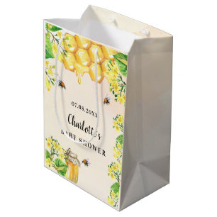 Baby Shower humla honey gult blommigt namn