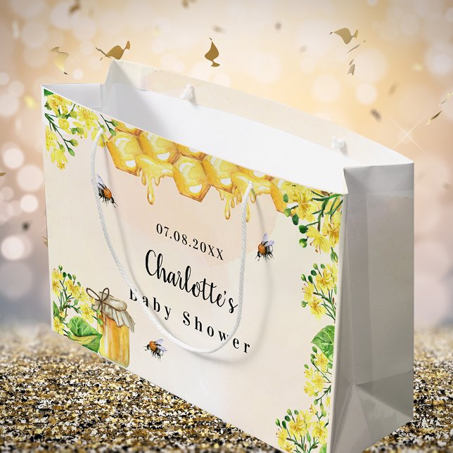 Baby Shower humla honey gult blommigt namn (Skapare uppladdad)