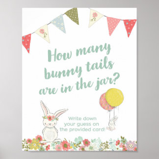 Baby Shower Hur många Svan i Bunny är i Burk Poster