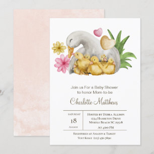 Baby Shower I för vattenlevande djur i mamma och B Inbjudningar