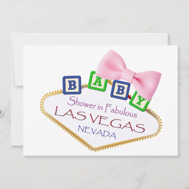 Baby Shower i Las Vegas GIRL-inbjudan Inbjudningar (Framsida)