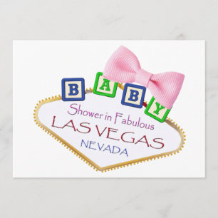 Baby Shower i Las Vegas GIRL-inbjudan Inbjudningar